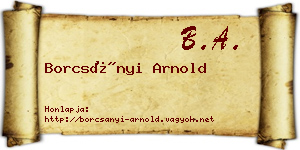 Borcsányi Arnold névjegykártya