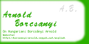 arnold borcsanyi business card